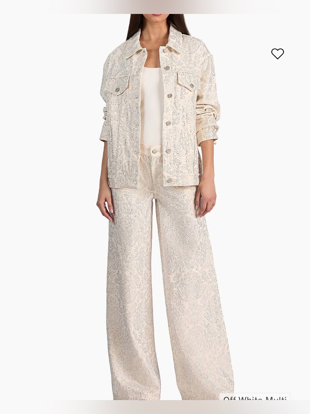NWT 900.00 29 ALICE & OLIVIA Amazing Embellished Wide-Leg Jeans